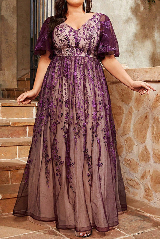 Elegant Plus Size Banquet Dress – Noble Temperament Evening Wear for 200 lbs+ Women