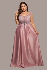 Plus Size Solid Color Evening Dress – Sexy Long Skirt Gown