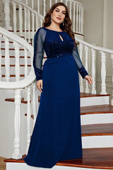 Plus Size Temperament Evening Dress – Solid Color Slim Body Formal Party Wear