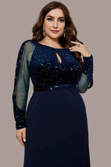 Plus Size Temperament Evening Dress – Solid Color Slim Body Formal Party Wear