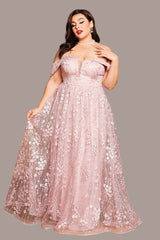 Luxury Pink Evening Gown – Elegant Plus Size Host Dress for Coming-of-Age