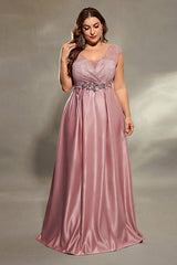 Plus Size Solid Color Evening Dress – Sexy Long Skirt Gown