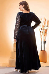 Plus Size V-Neck Evening Dress – Elegant Slim Gown