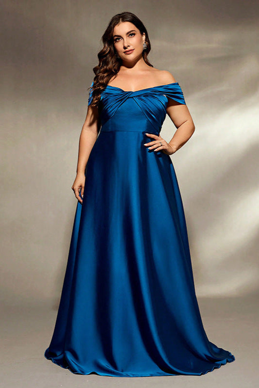 Elegant Satin One-Shoulder Evening Dress – Women’s Puffy Skirt Gown