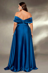 Elegant Satin One-Shoulder Evening Dress – Women’s Puffy Skirt Gown