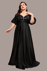 Women’s Black Sexy One-Shoulder  Evening Dress