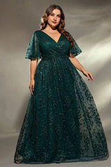 Green Deep V-Neck Evening Dress – Sexy Slim Gown