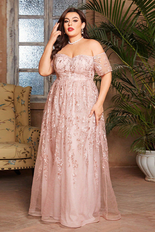 Plus Size Evening Dress – Sexy Off-Shoulder Fairy Style Gown for 200 lbs Bridesmaids and Hosts