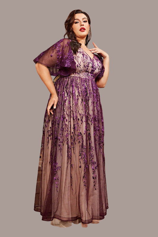 Elegant Plus Size Banquet Dress – Noble Temperament Evening Wear for 200 lbs+ Women