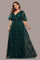 Green Deep V-Neck Evening Dress – Sexy Slim Gown