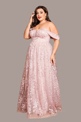 Luxury Pink Evening Gown – Elegant Plus Size Host Dress for Coming-of-Age
