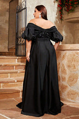 Women’s Black Sexy One-Shoulder  Evening Dress