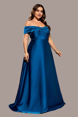 Elegant Satin One-Shoulder Evening Dress – Women’s Puffy Skirt Gown